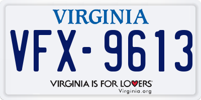 VA license plate VFX9613