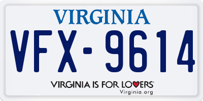 VA license plate VFX9614