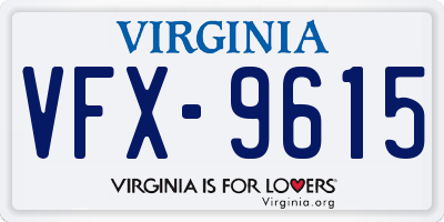 VA license plate VFX9615