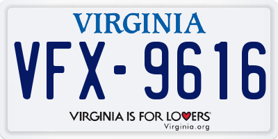 VA license plate VFX9616