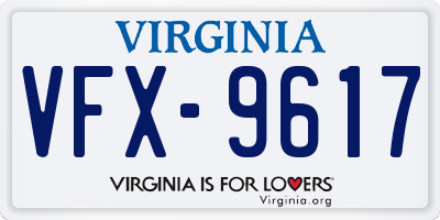 VA license plate VFX9617