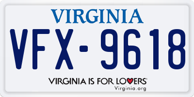 VA license plate VFX9618