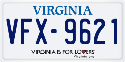 VA license plate VFX9621