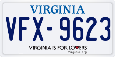 VA license plate VFX9623