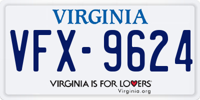 VA license plate VFX9624