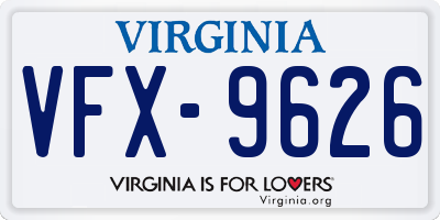 VA license plate VFX9626