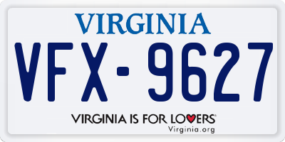 VA license plate VFX9627
