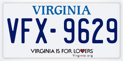VA license plate VFX9629