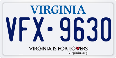 VA license plate VFX9630