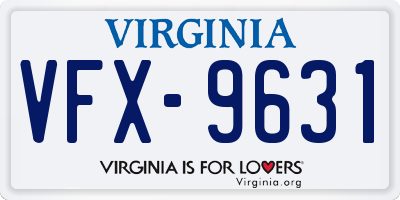 VA license plate VFX9631
