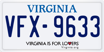 VA license plate VFX9633