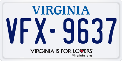 VA license plate VFX9637
