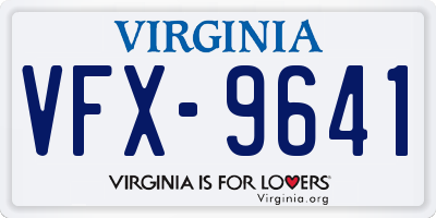 VA license plate VFX9641