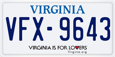 VA license plate VFX9643