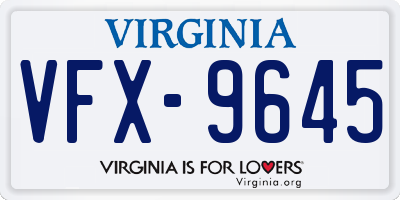 VA license plate VFX9645
