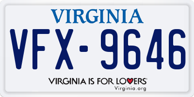 VA license plate VFX9646