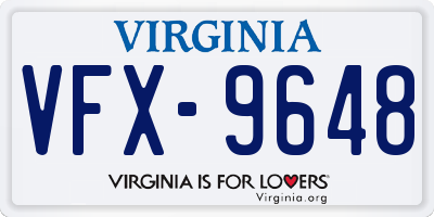 VA license plate VFX9648