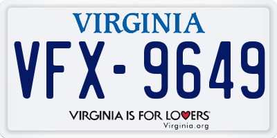VA license plate VFX9649