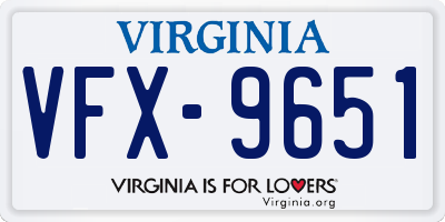 VA license plate VFX9651