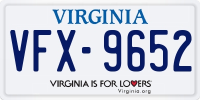 VA license plate VFX9652