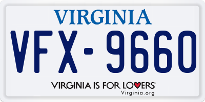 VA license plate VFX9660