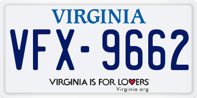 VA license plate VFX9662