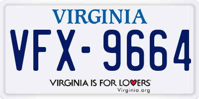VA license plate VFX9664