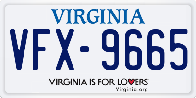 VA license plate VFX9665