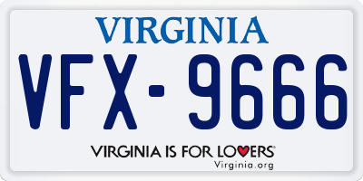 VA license plate VFX9666