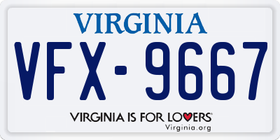 VA license plate VFX9667