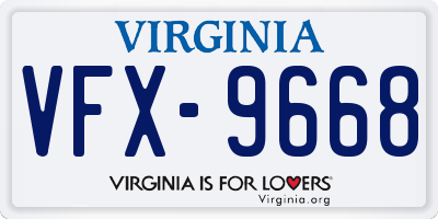 VA license plate VFX9668