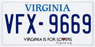 VA license plate VFX9669