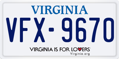VA license plate VFX9670