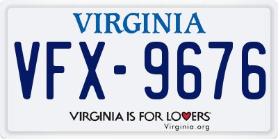 VA license plate VFX9676
