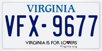 VA license plate VFX9677