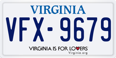 VA license plate VFX9679