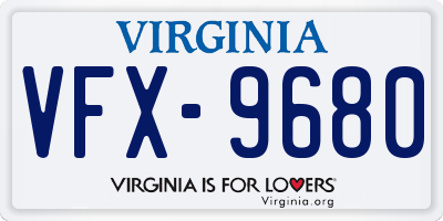 VA license plate VFX9680