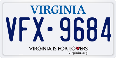 VA license plate VFX9684