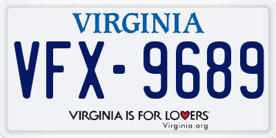 VA license plate VFX9689
