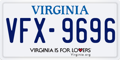 VA license plate VFX9696