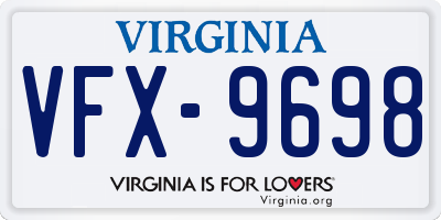VA license plate VFX9698