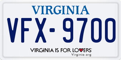 VA license plate VFX9700