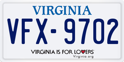 VA license plate VFX9702