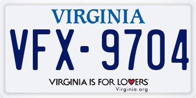VA license plate VFX9704