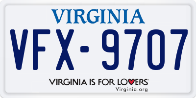 VA license plate VFX9707