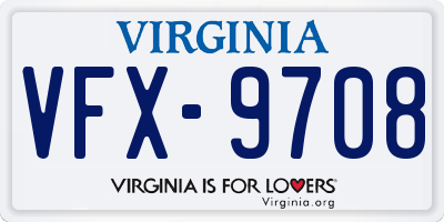 VA license plate VFX9708