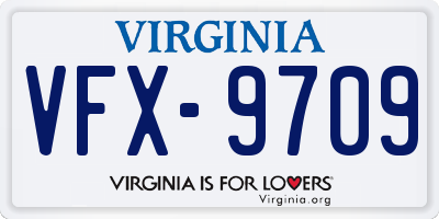 VA license plate VFX9709