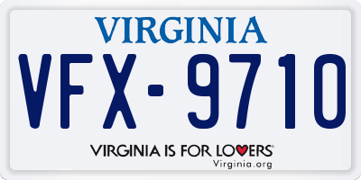 VA license plate VFX9710