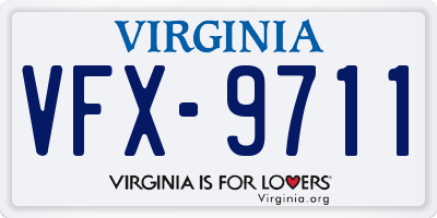 VA license plate VFX9711