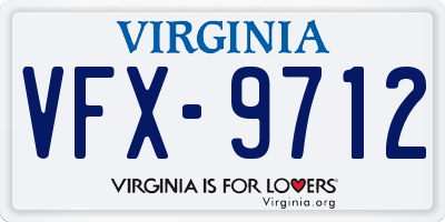 VA license plate VFX9712